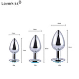 3 Piece Stainless Steel Jeweled Butt Plug Set